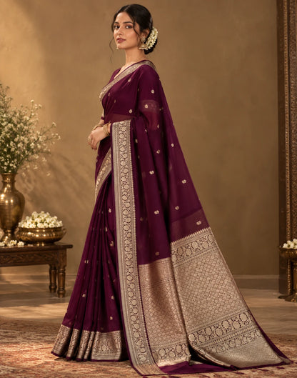 Midnight Bloom Silk Saree