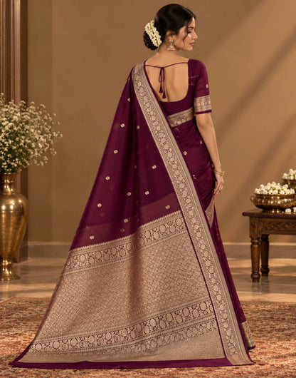 Midnight Bloom Silk Saree