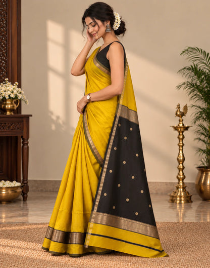 Mustard Onyx Drapes Saree
