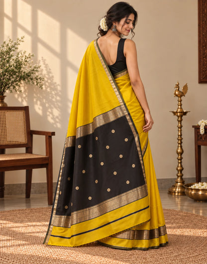 Mustard Onyx Drapes Saree