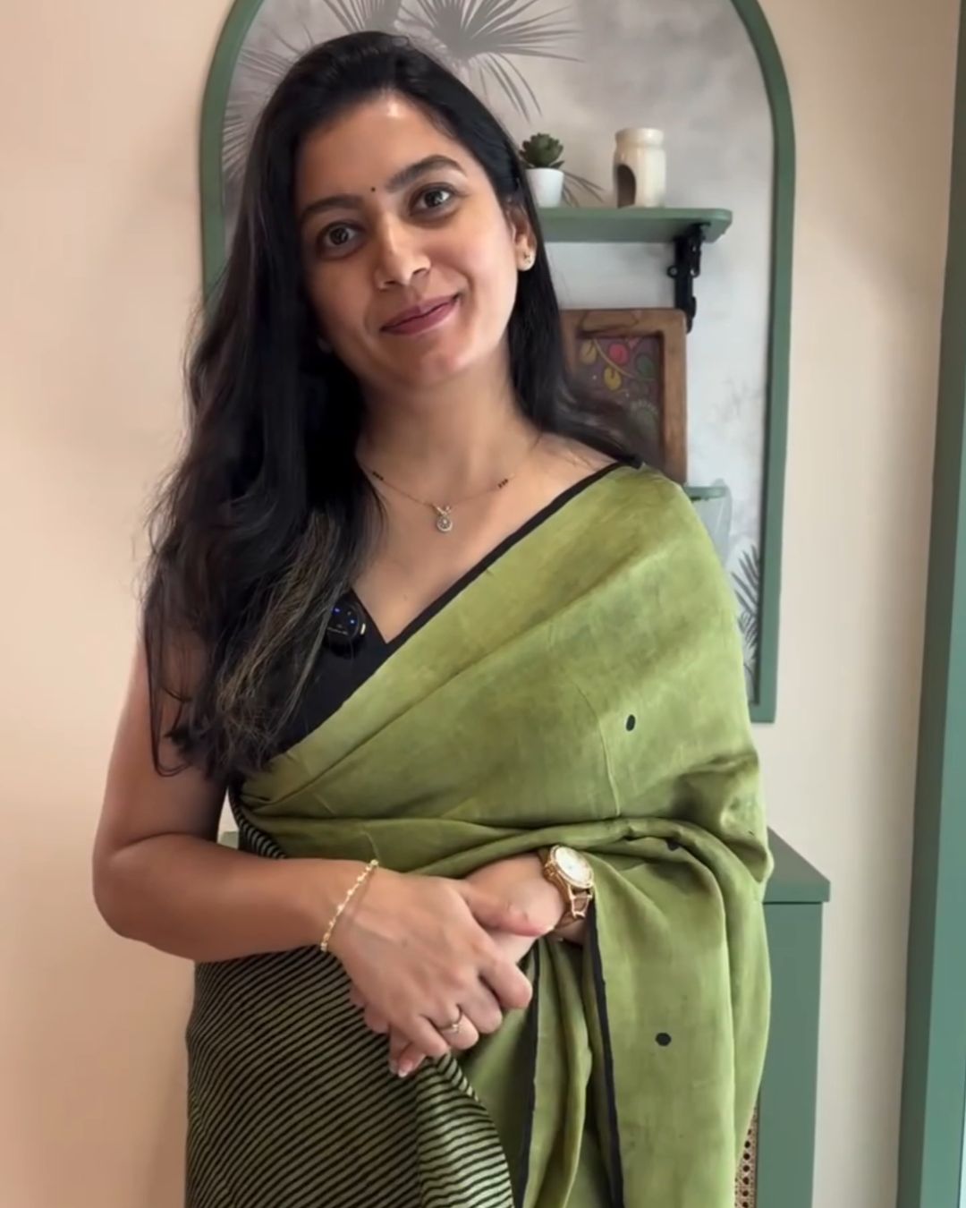 Olive Green Silk Saree