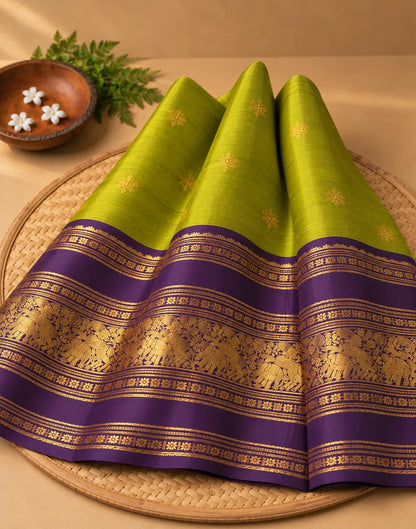 Olive Kanjivaram Silk Saree