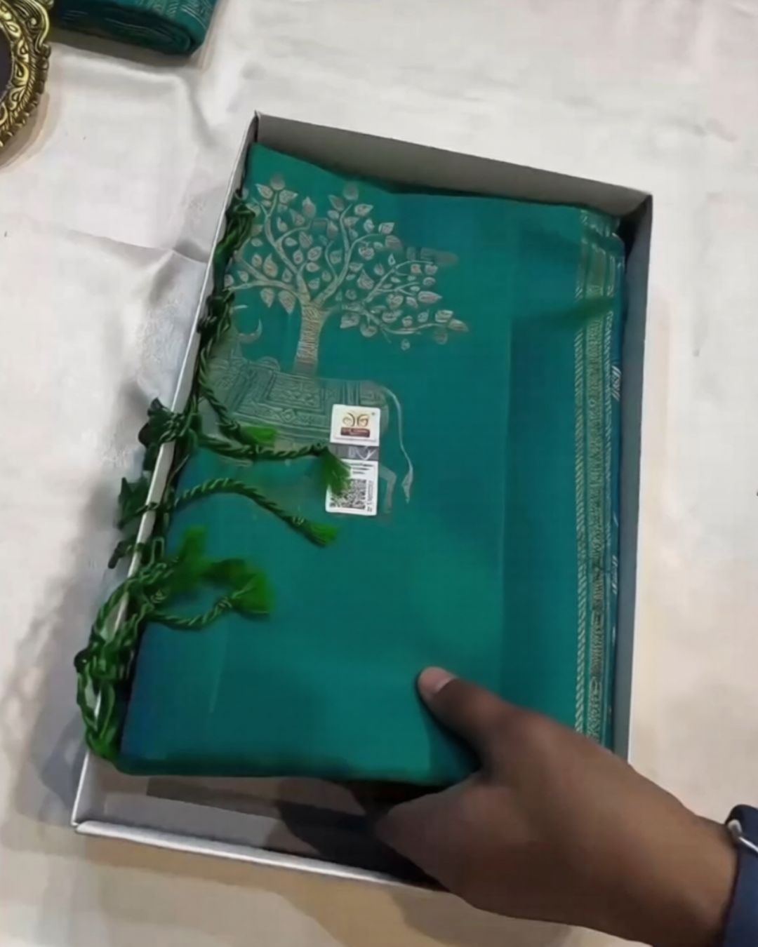 Peacock Forest Silk Saree