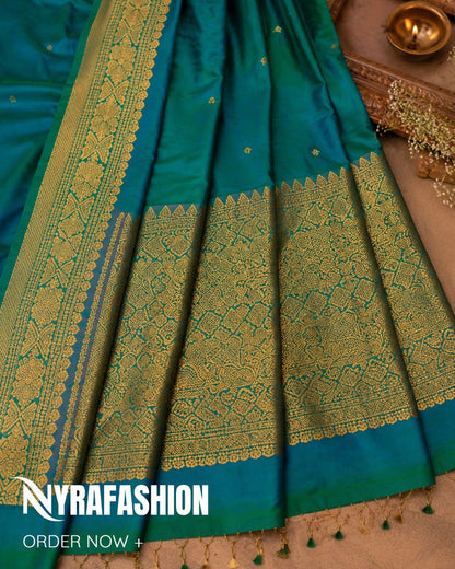 Peacock plume Silk Saree