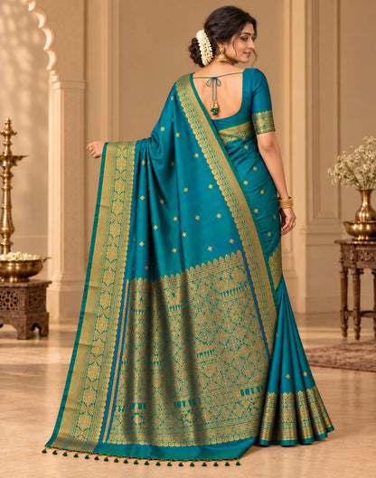 Peacock plume Silk Saree