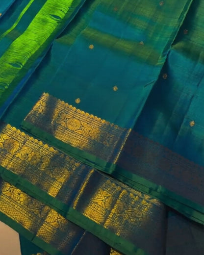 Peacock plume Silk Saree