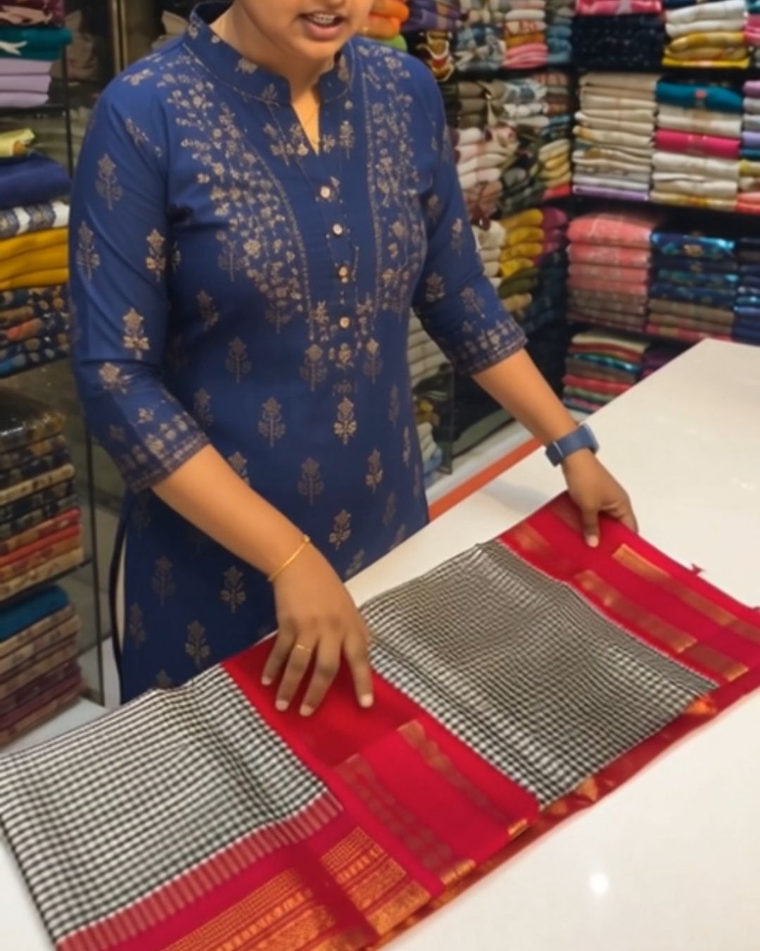 Pink Zebra Silk Saree