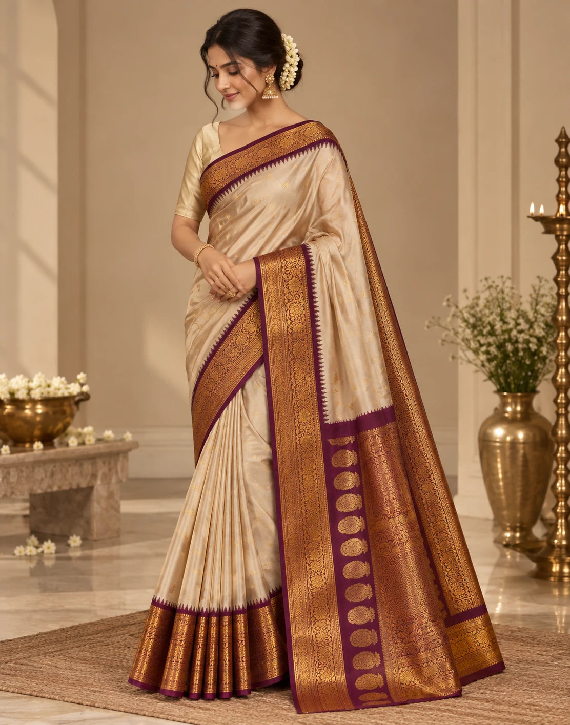 Purple Silk Saree