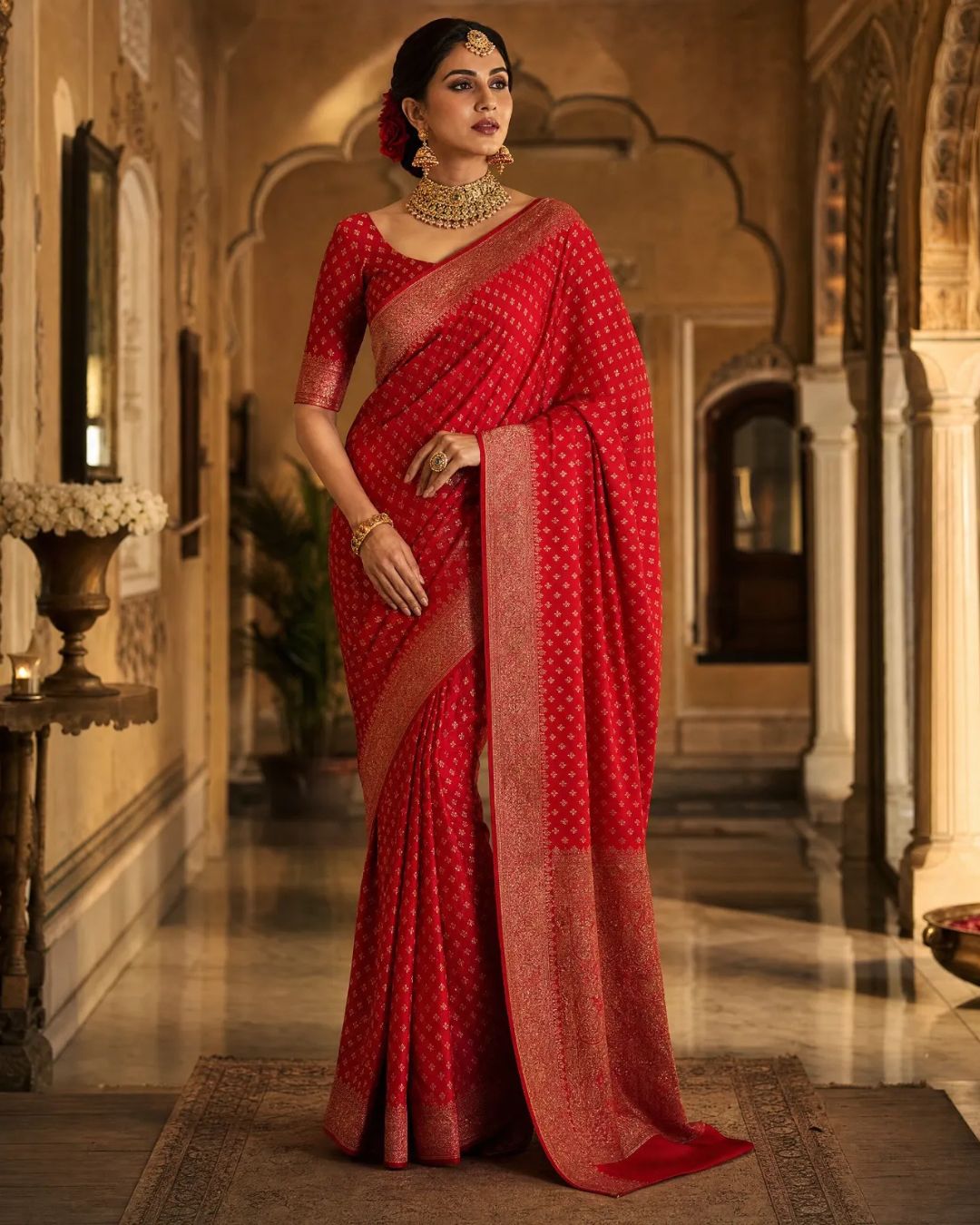 RED BANARASI SILK SAREE