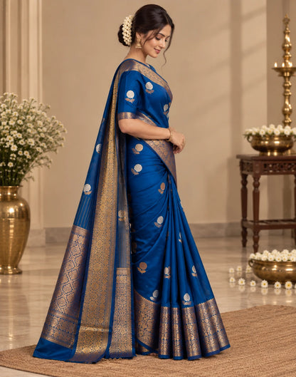 ROYAL BLUE BANARASI SILK SAREE