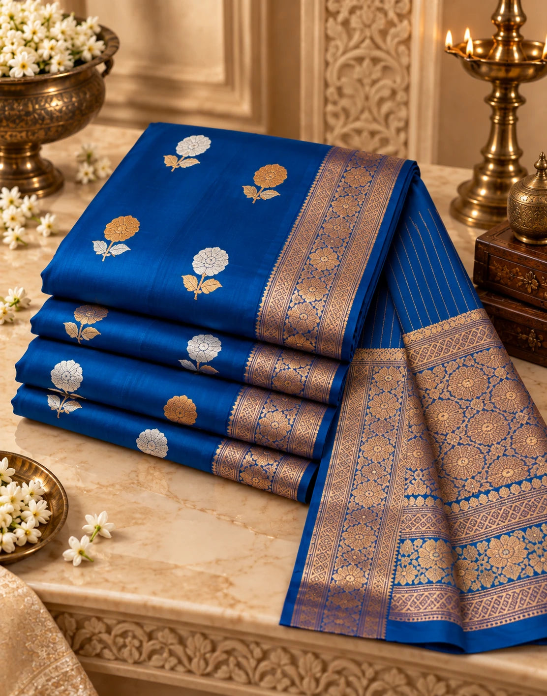 ROYAL BLUE BANARASI SILK SAREE