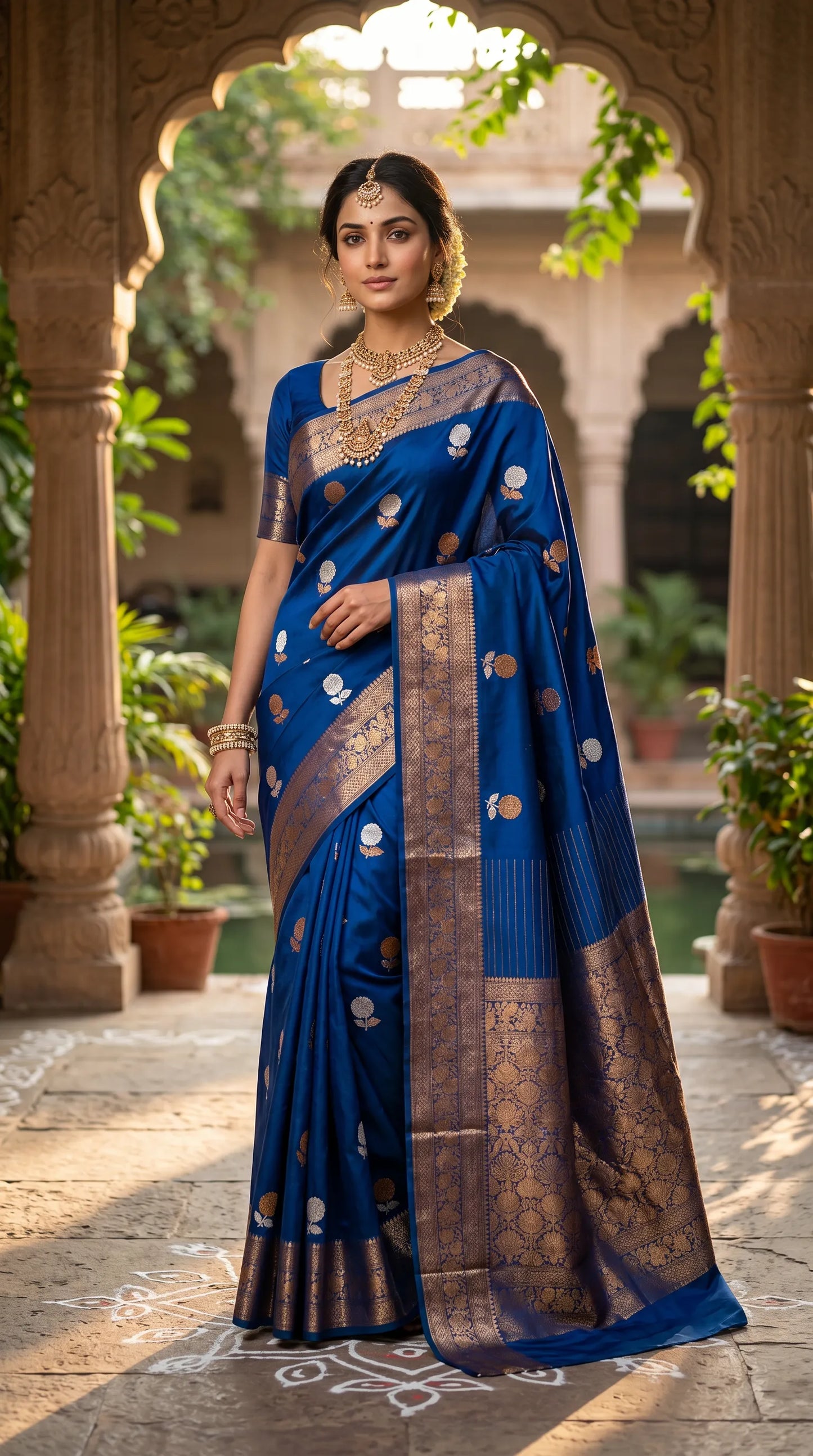 ROYAL BLUE BANARASI SILK SAREE