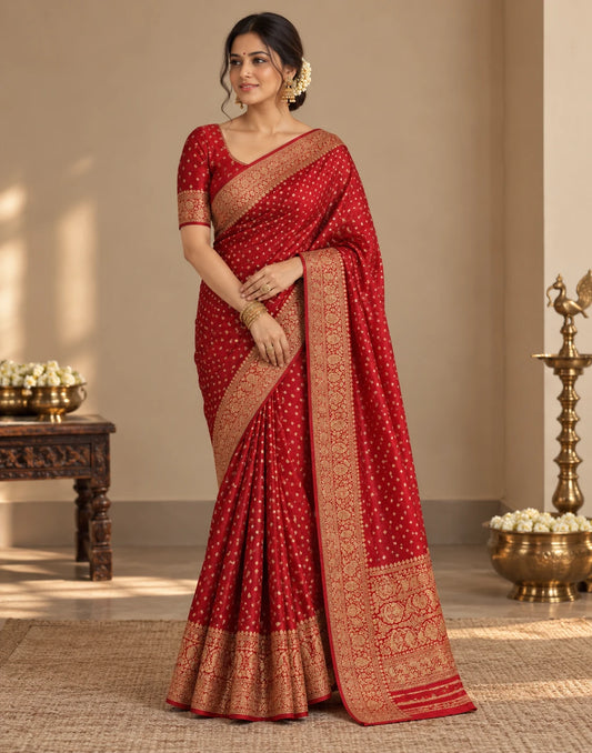 Red Banarsi Silk Saree