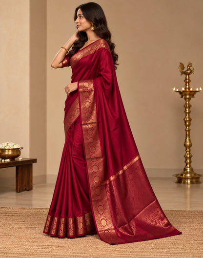 Red Rose Flower Saree
