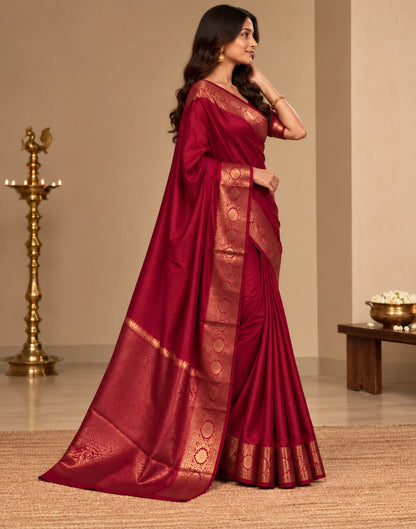 Red Rose Flower Saree
