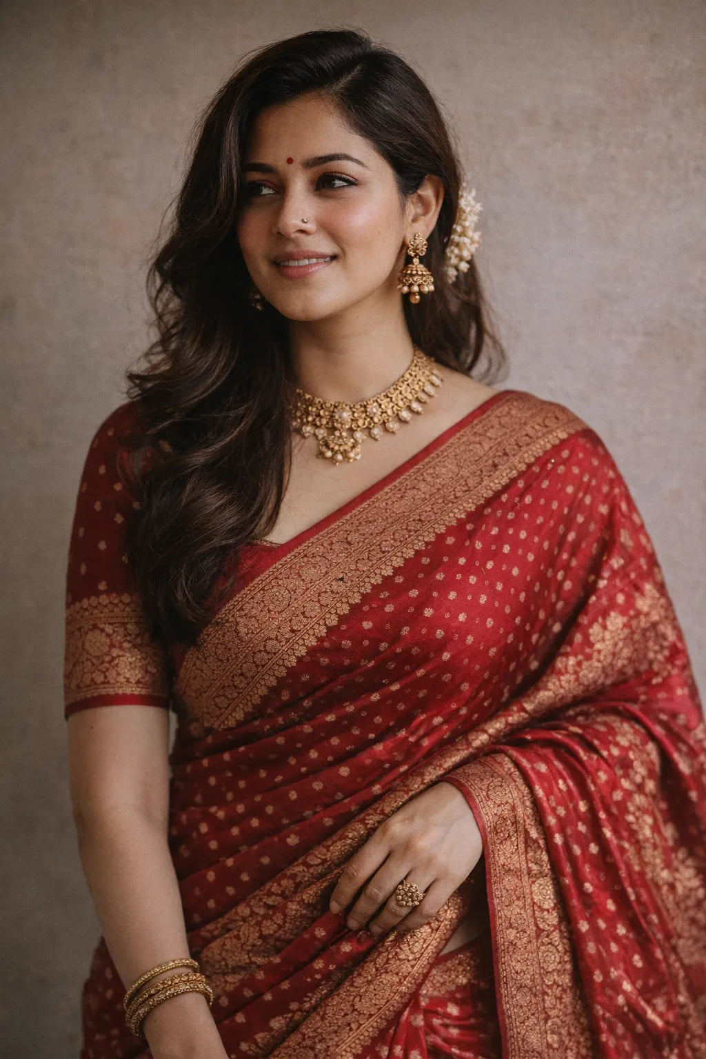 Red Banarsi Silk Saree