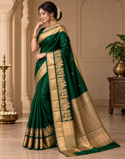 Rich Green Silk Saree
