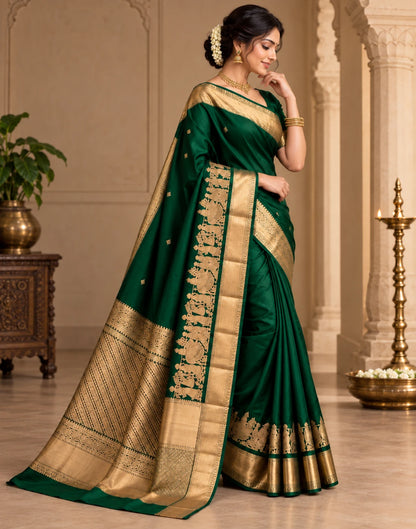 Rich Green Silk Saree