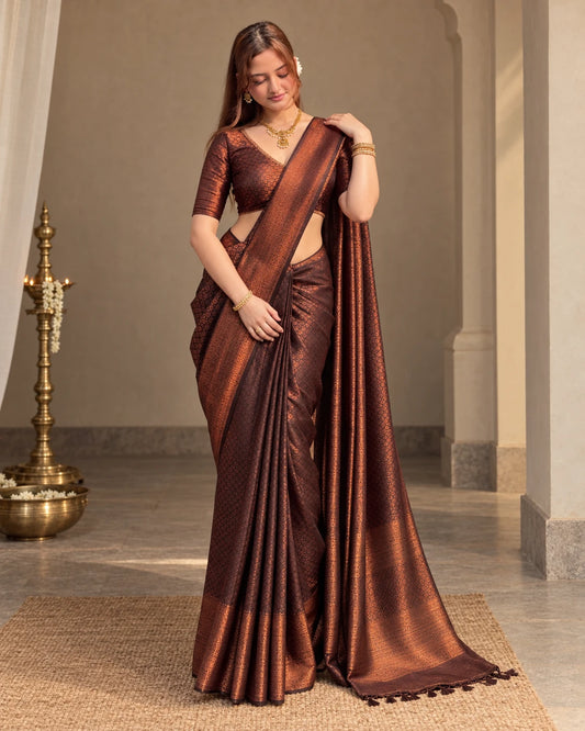 Royal Copper Weave Saree