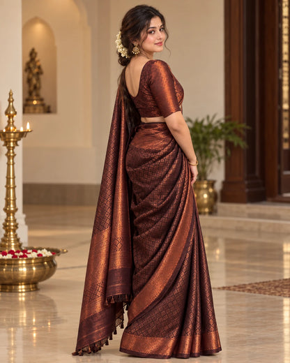 Royal Copper Weave Saree