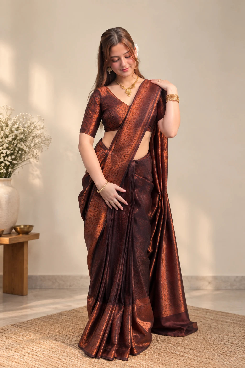 Royal Copper Weave Saree