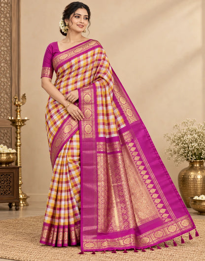 Ruvi Chex Kanjipuram Silk Saree