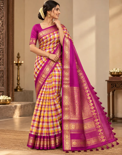 Ruvi Chex Kanjipuram Silk Saree