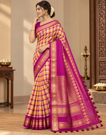 Ruvi Chex Kanjipuram Silk Saree