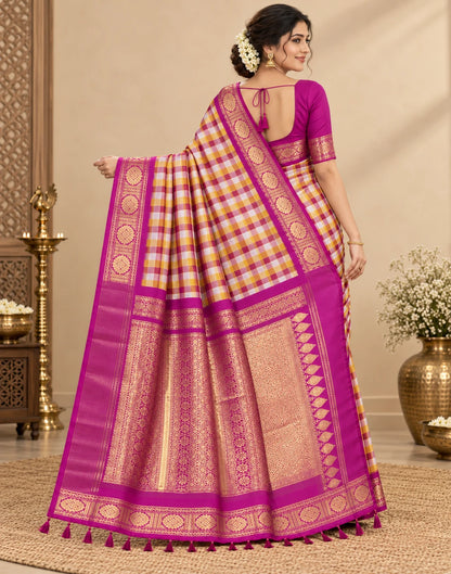Ruvi Chex Kanjipuram Silk Saree