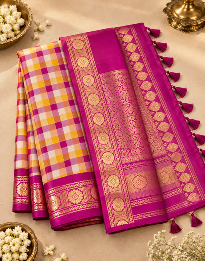 Ruvi Chex Kanjipuram Silk Saree