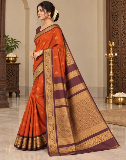 Semi Rust Silk Saree