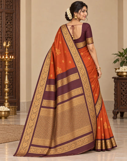 Semi Rust Silk Saree