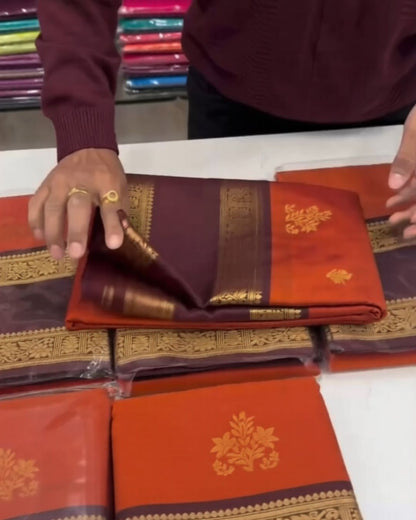 Semi Rust Silk Saree