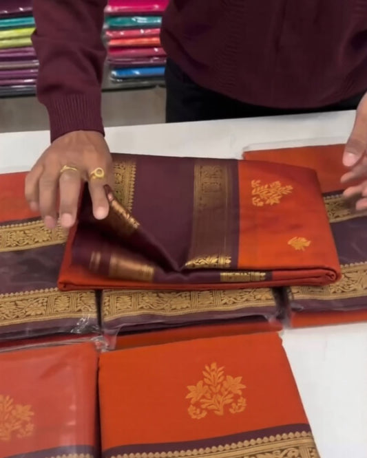 Semi Rust Silk Saree