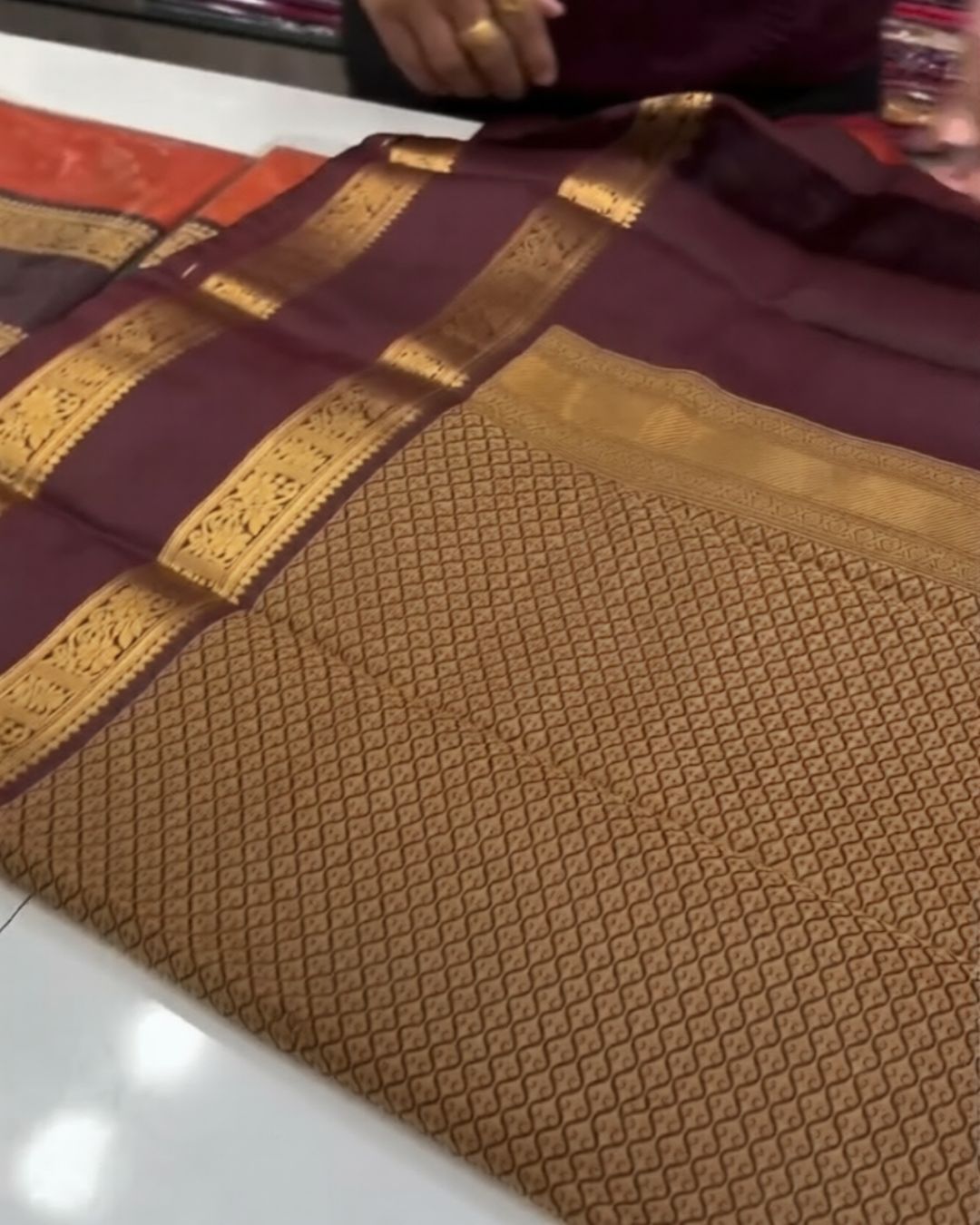 Semi Rust Silk Saree