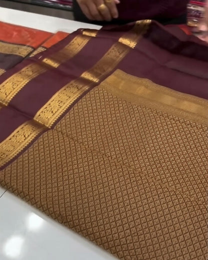 Semi Rust Silk Saree