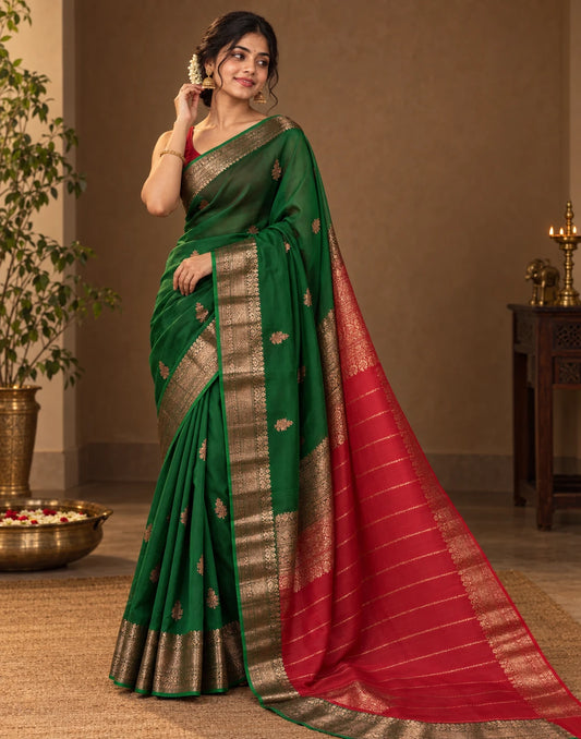 Sheer Green Silk Saree