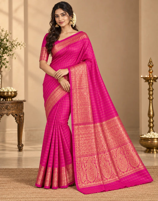 Shringar Pink Silk Saree