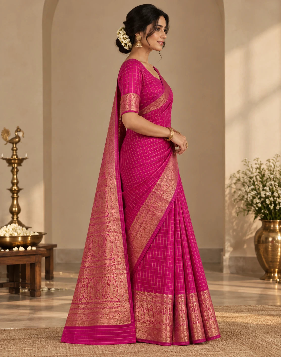Shringar Pink Silk Saree