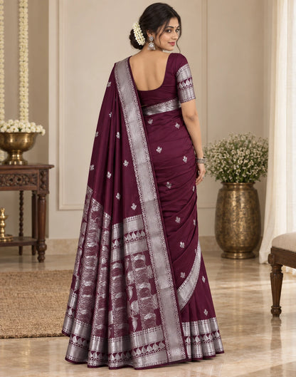 Silver Drape Silk Saree