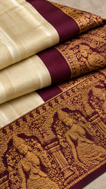 Tample Chex Silk Saree