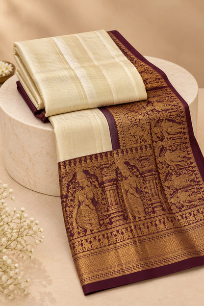 Tample Chex Silk Saree