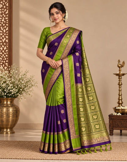 Vibrant Parrot Weave Saree