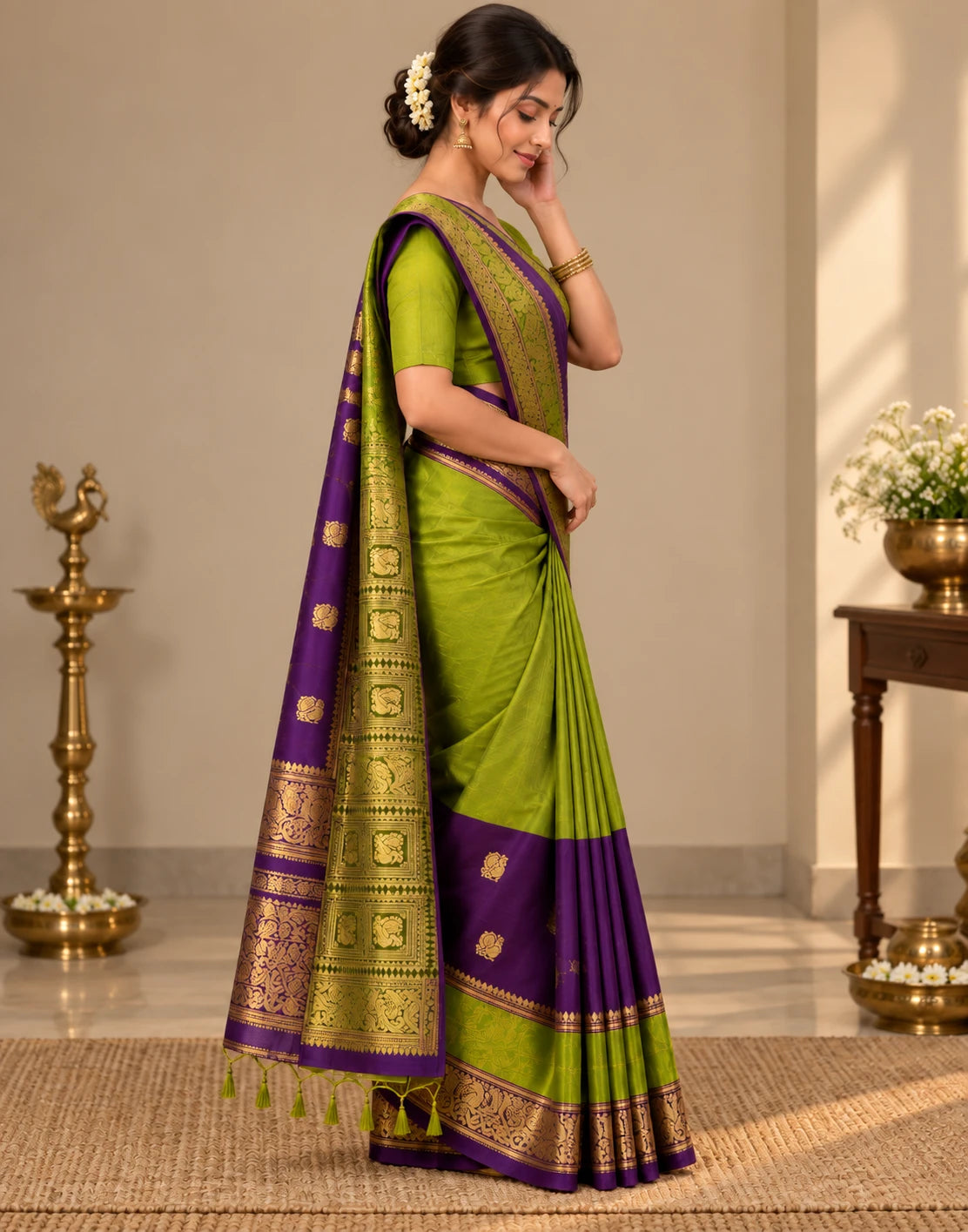 Vibrant Parrot Weave Saree