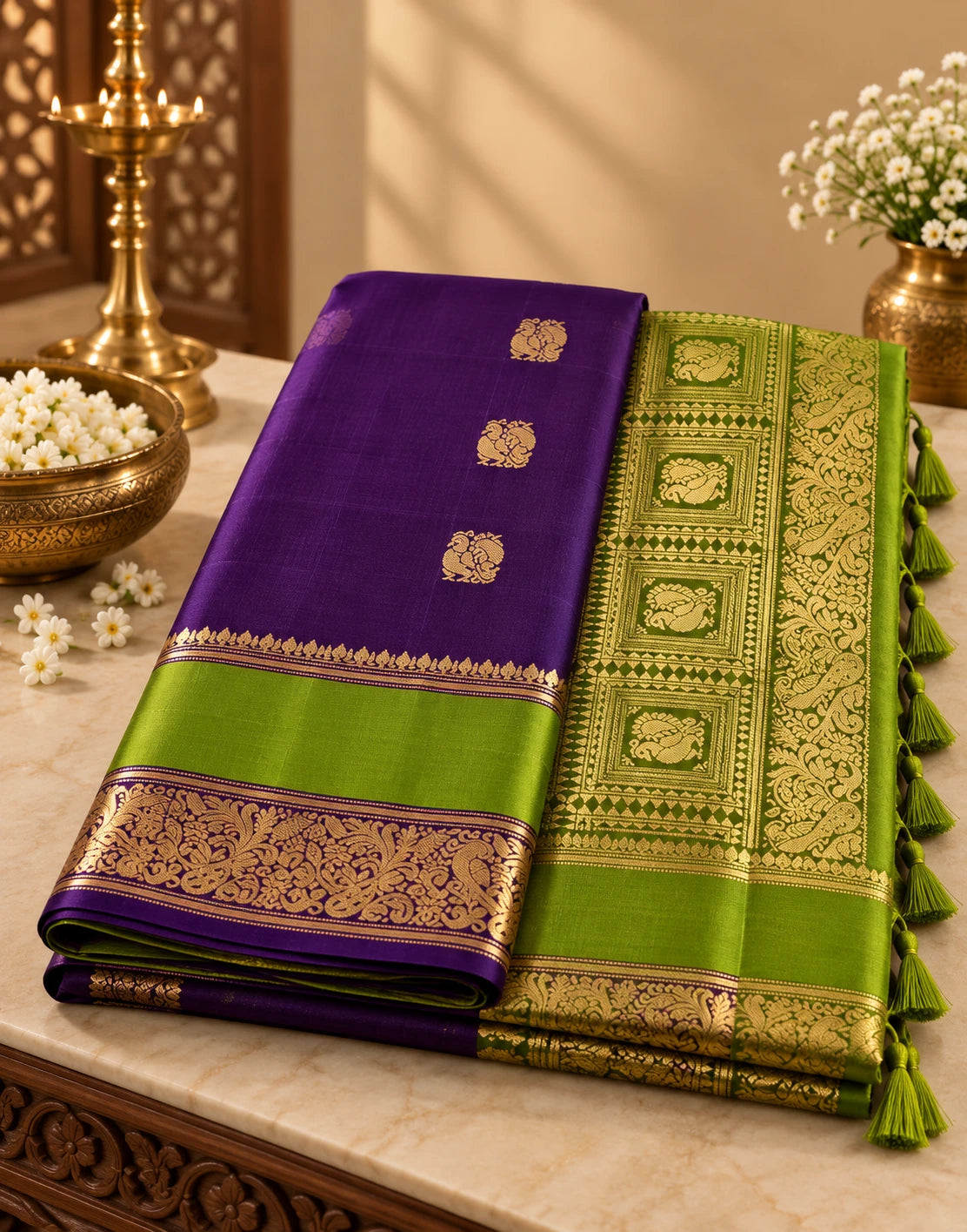 Vibrant Parrot Weave Saree
