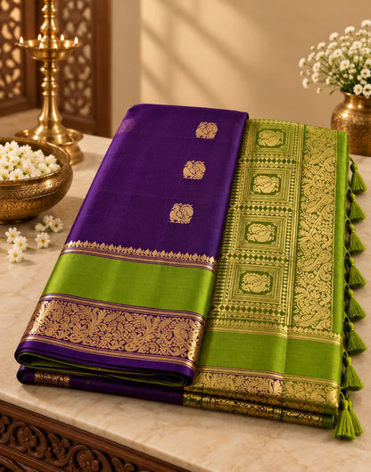 Vibrant Parrot Weave Saree