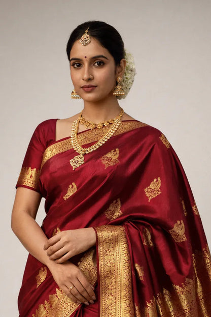 Wine Palkku Silk Saree
