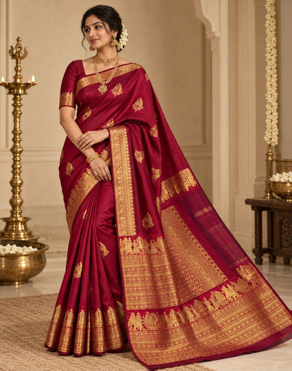Wine Palkku Silk Saree