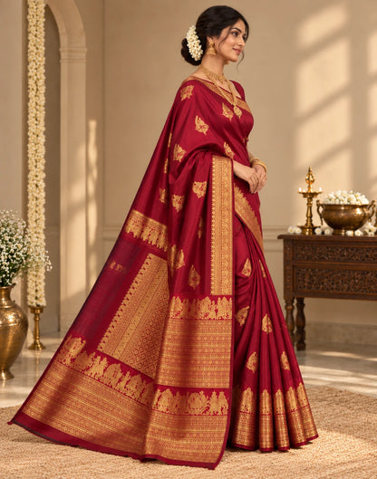 Wine Palkku Silk Saree