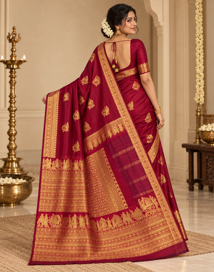 Wine Palkku Silk Saree